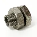 Bulkhead 3/8 Inch Male x 1/4 Inch Female x 1/4  Female NPT - Stainless Steel