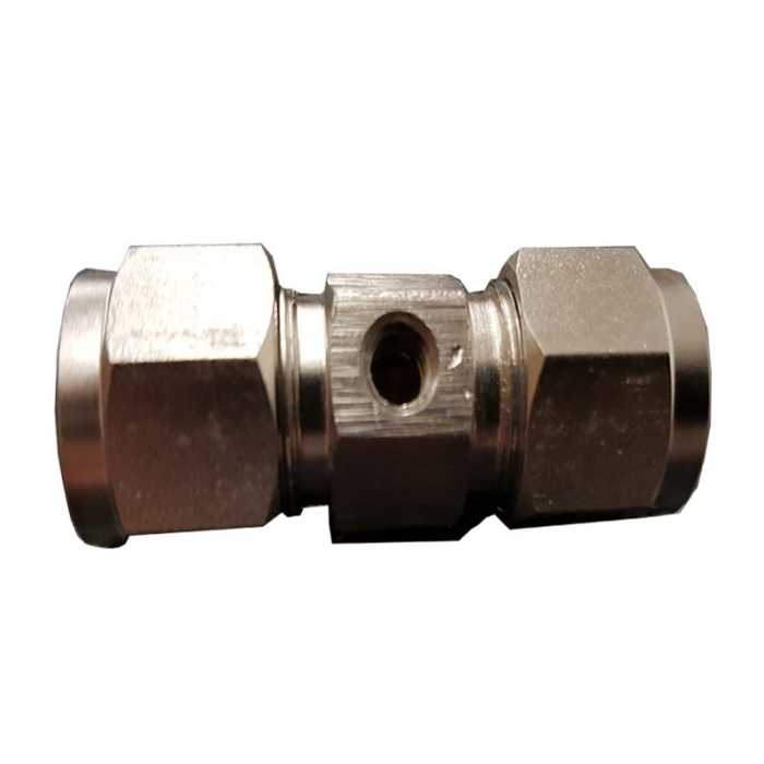 Stainless Steel Compression Tee - 3/8 Inch with 10/24 Nozzle Thread - Stainless Steel Parts | Stainless Steel Fittings