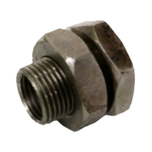[MC60341] Stainless Steel Bulkhead for Misting Pump – 3/8" Male x 1/4" Female x 1/8" Female NPT